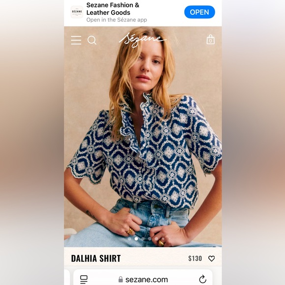 Sezane Dahlia shirt *New w tags* - Picture 7 of 8